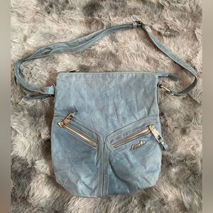 Arcadia Blue Leather Crossbody Bag